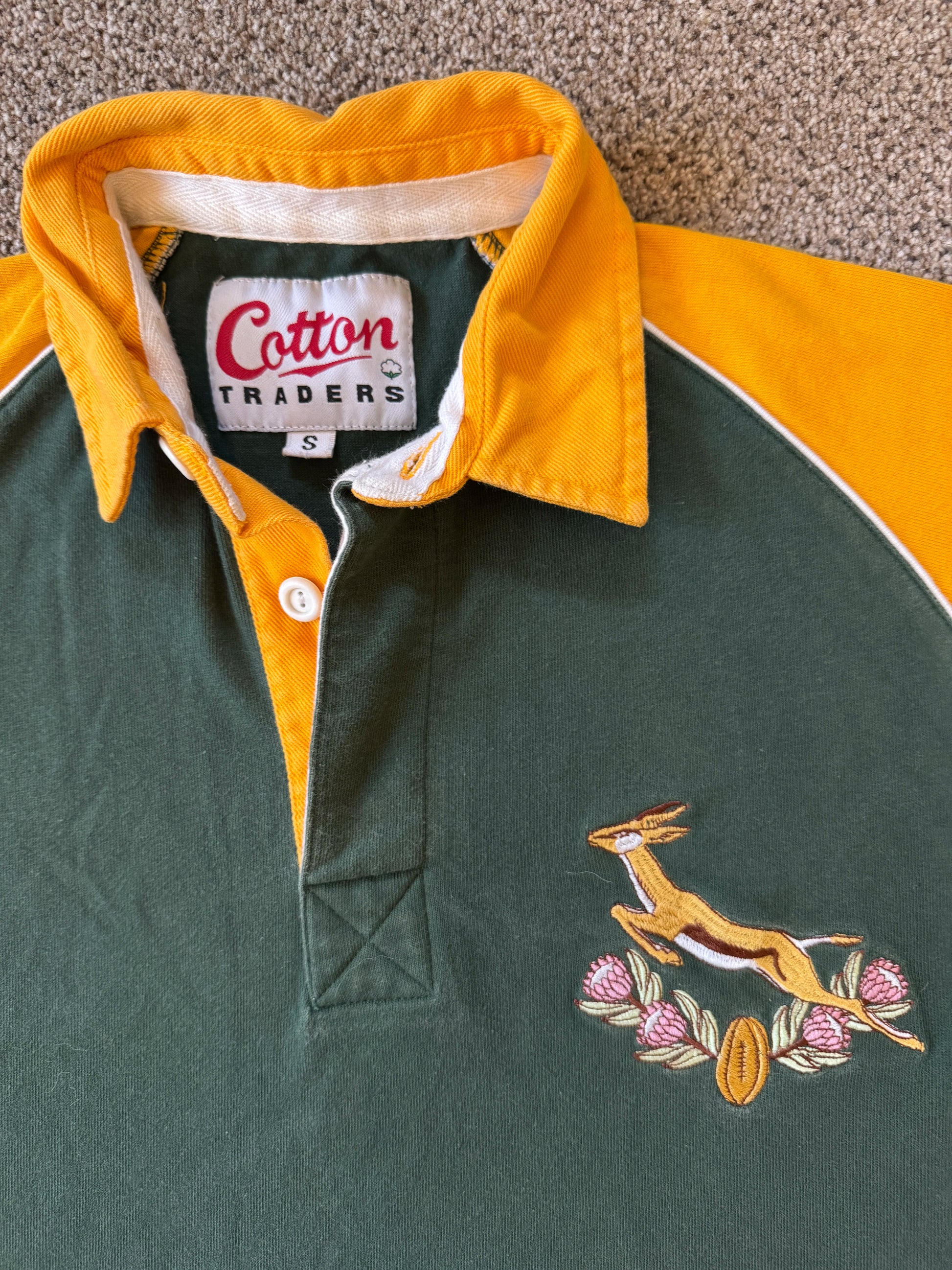 Small Cotton Traders 1994 Yellow South Africa Rugby Shirt
