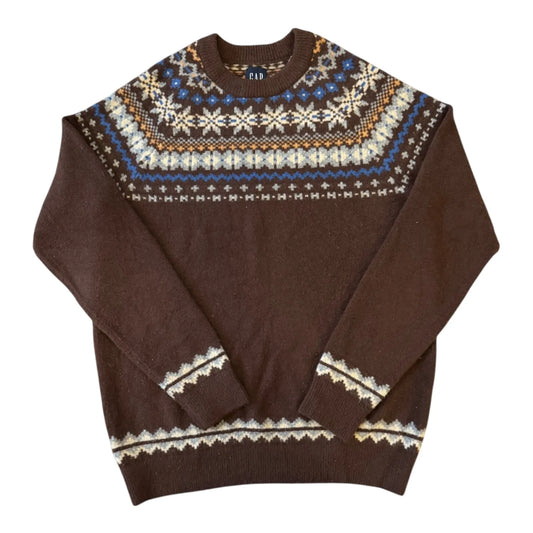 Medium Gap Brown Fair Isle Knitted Jumper