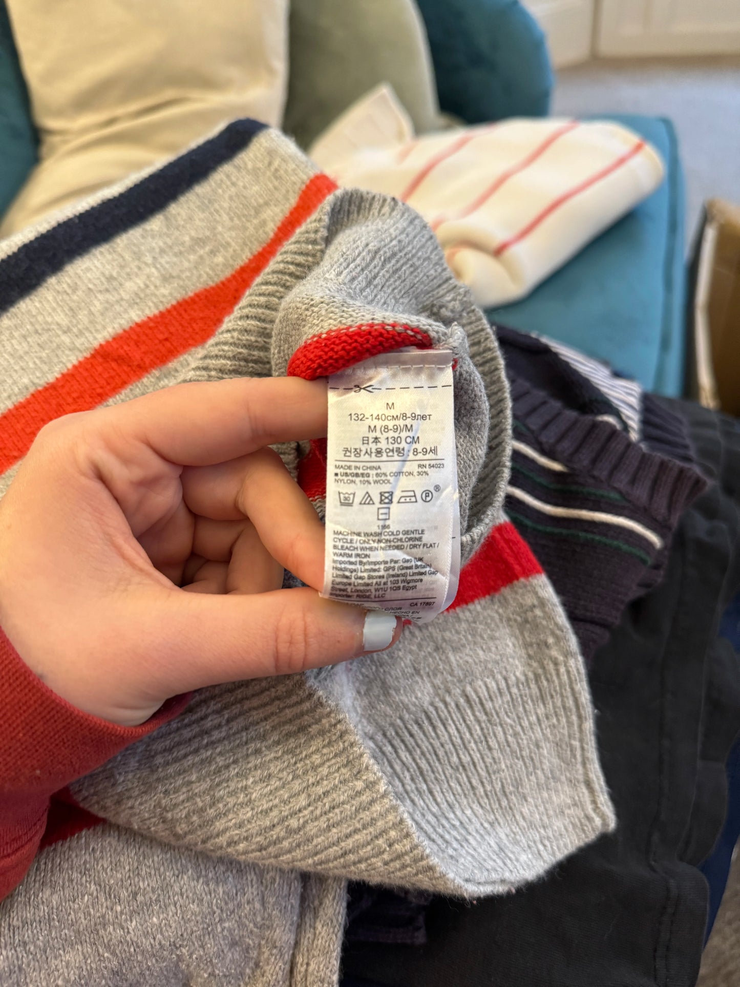 Kids Medium Gap Grey Knitted Jumper