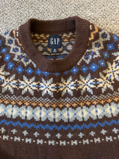 Medium Gap Brown Fair Isle Knitted Jumper