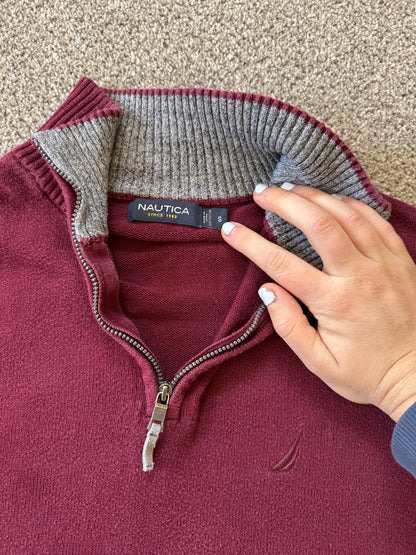 Small Nautica Burgundy 1/4 Zip