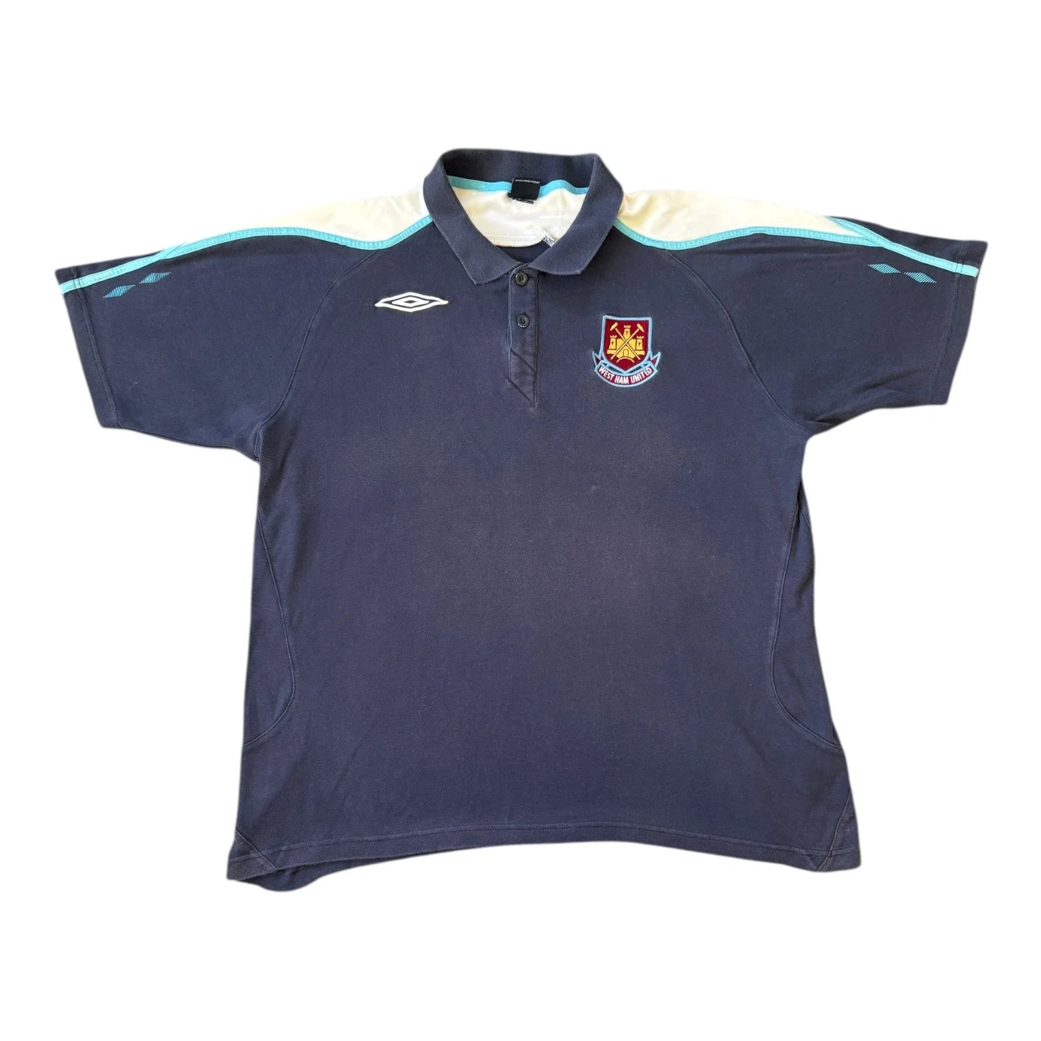 XXL Umbro Navy West Ham Football Polo Shirt