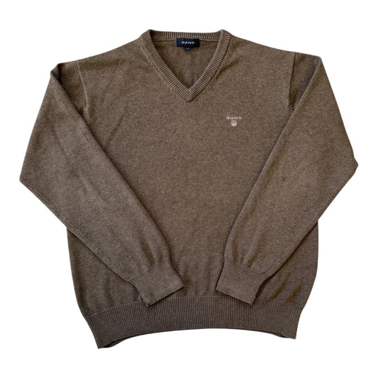 Medium Gant Brown V-Neck Jumper
