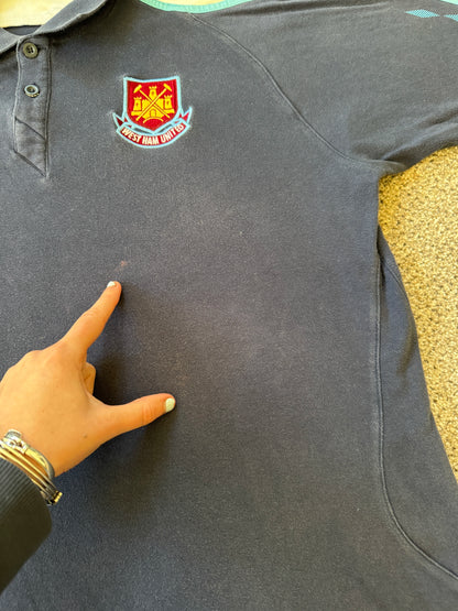 XXL Umbro Navy West Ham Football Polo Shirt