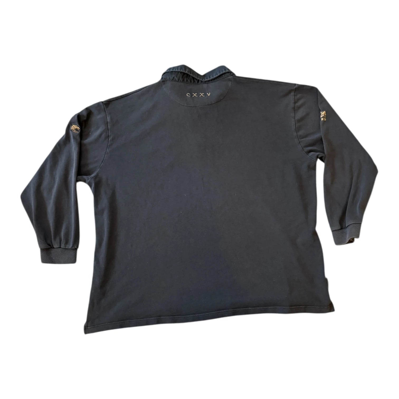 3XL Cotton Traders Black Leicester Tigers Rugby Shirt