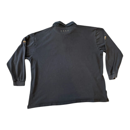 3XL Cotton Traders Black Leicester Tigers Rugby Shirt