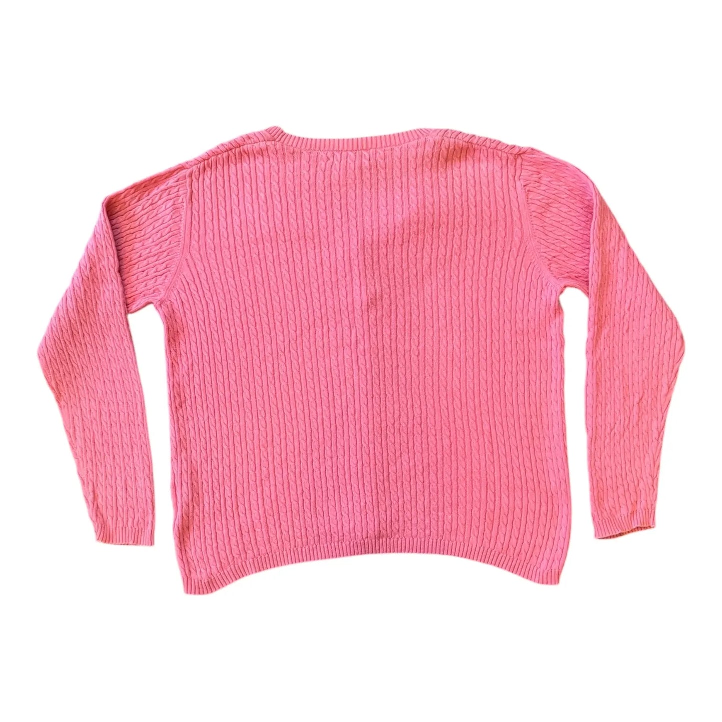 Woman's Medium Lands' End Pink Cable Knit Cardigan