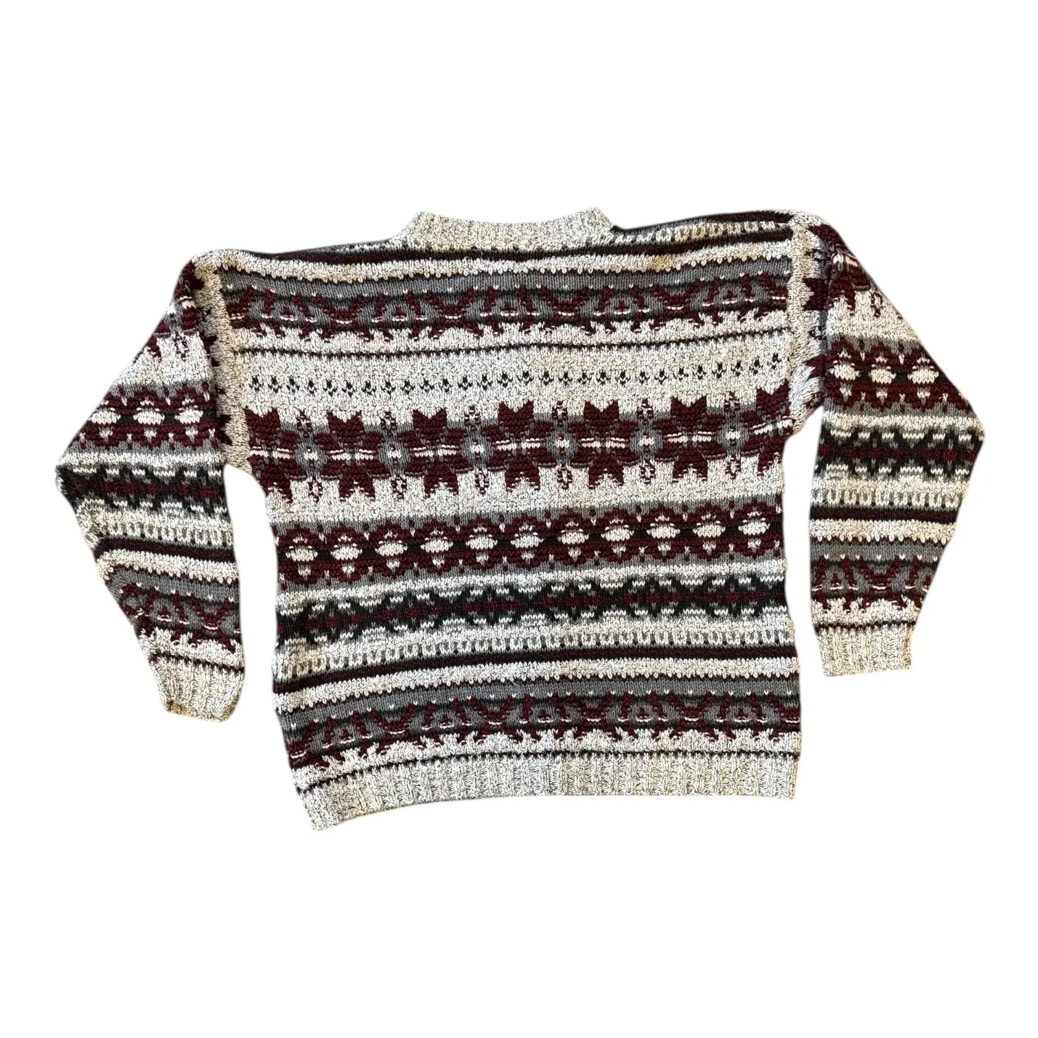 Woman's Medium Woolrich White Fair Isle Cardigan