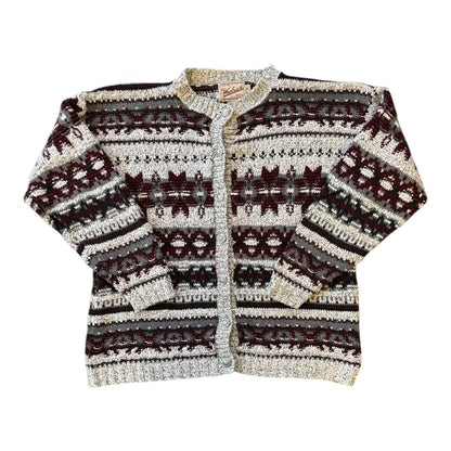 Woman's Medium Woolrich White Fair Isle Cardigan