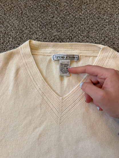 Woman's Medium Izod Club Beige Sweater Vest