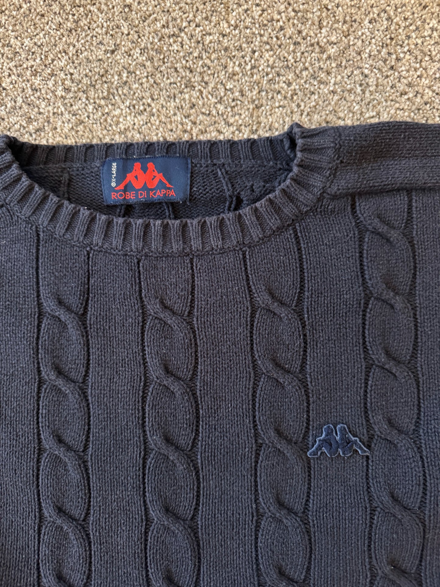 Extra large Kappa Navy Cable Knit Jumper