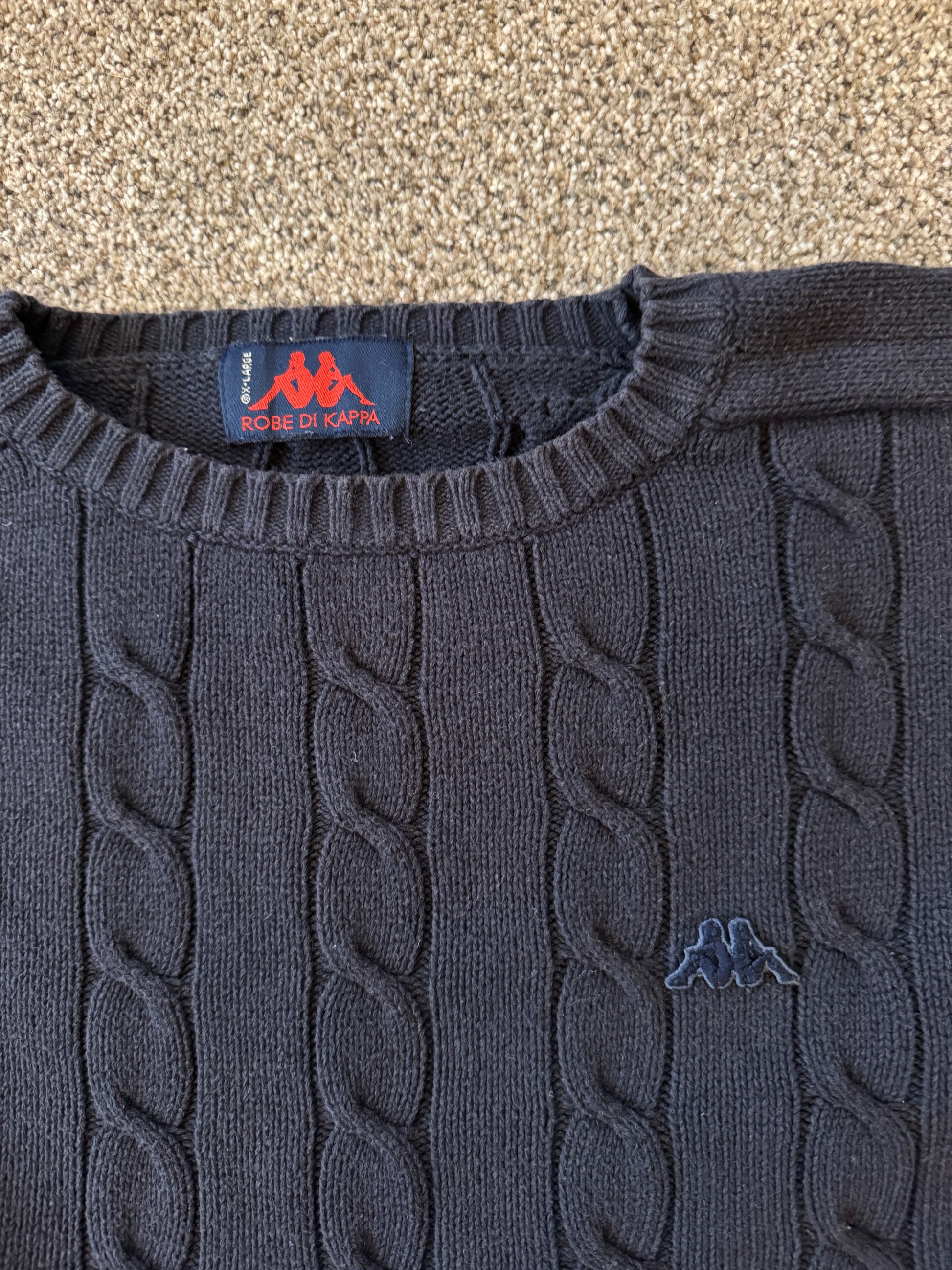 Extra large Kappa Navy Cable Knit Jumper