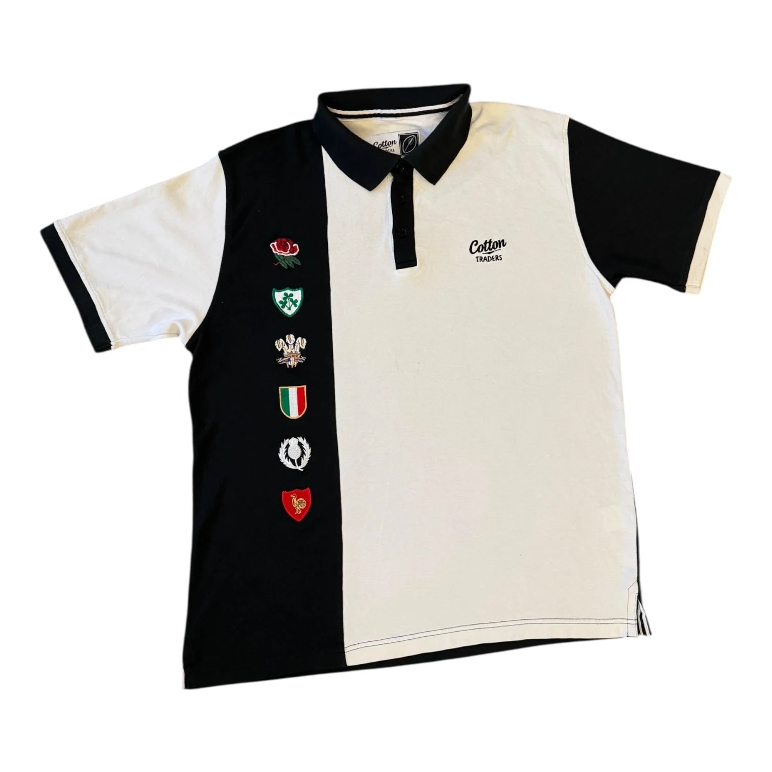 Large Cotton Traders White 6 Nations Rugby Shirt