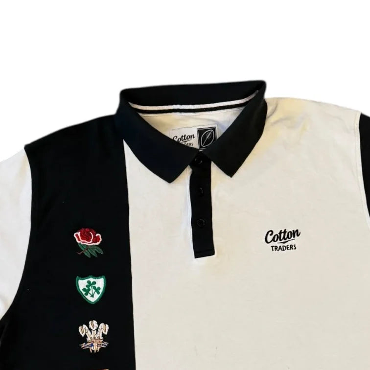 Large Cotton Traders White 6 Nations Rugby Shirt