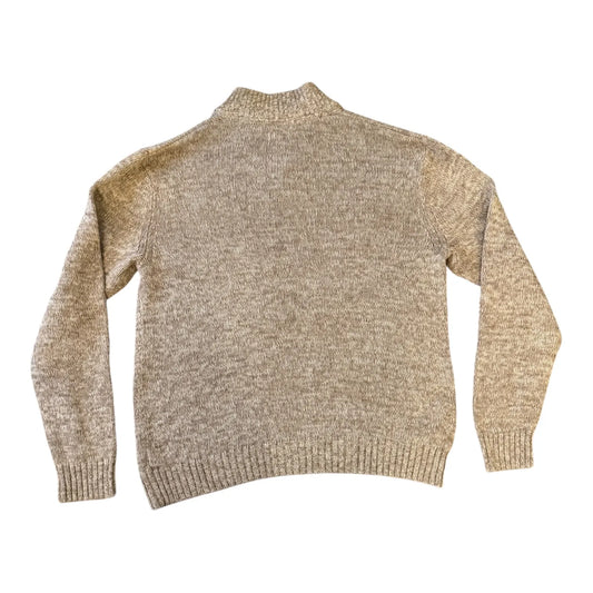 Large Chaps Speckled Beige 1/4 Button Jumper