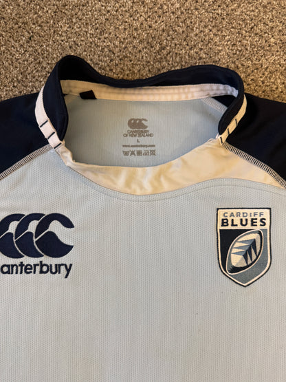 Large Canterbury Light Blue Cardiff Blues Rugby Shirt