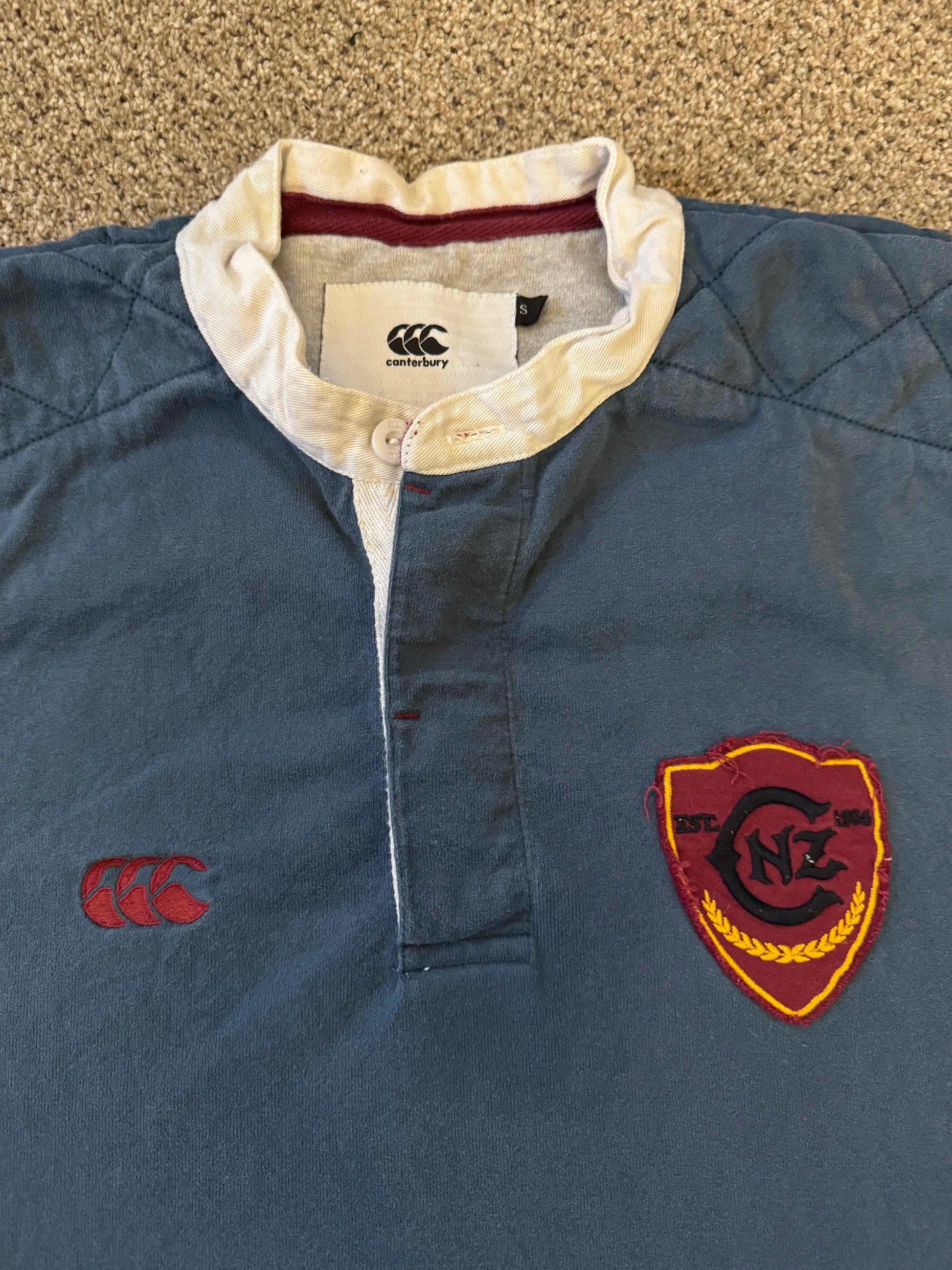 Small Canterbury NZ Blue Rugby Shirt