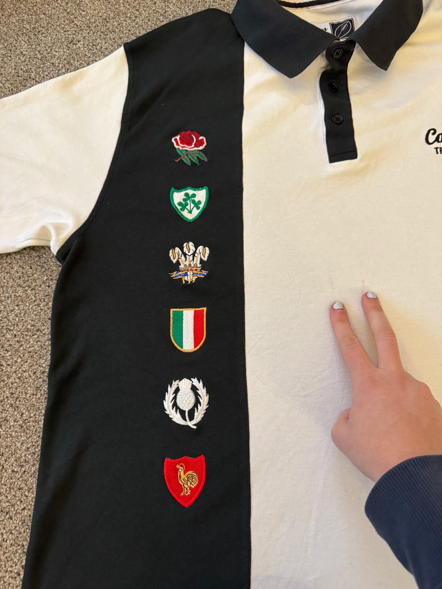 Large Cotton Traders White 6 Nations Rugby Shirt