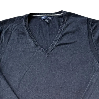 Woman's Small Gap Navy Thin V-Neck Jumper