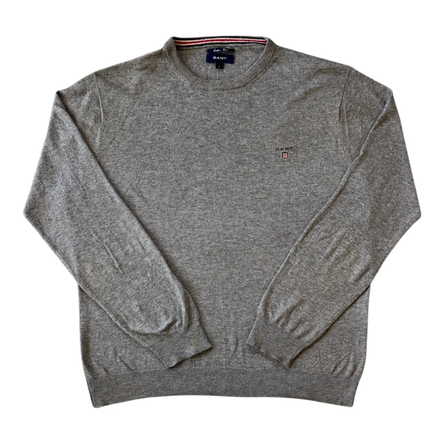 Large Gant Grey Cotton Wool Thin Jumper