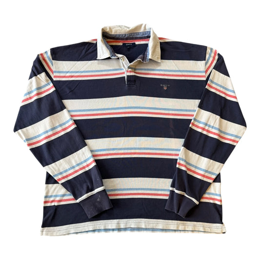 XXL Gant Navy Rugby Shirt - Stained