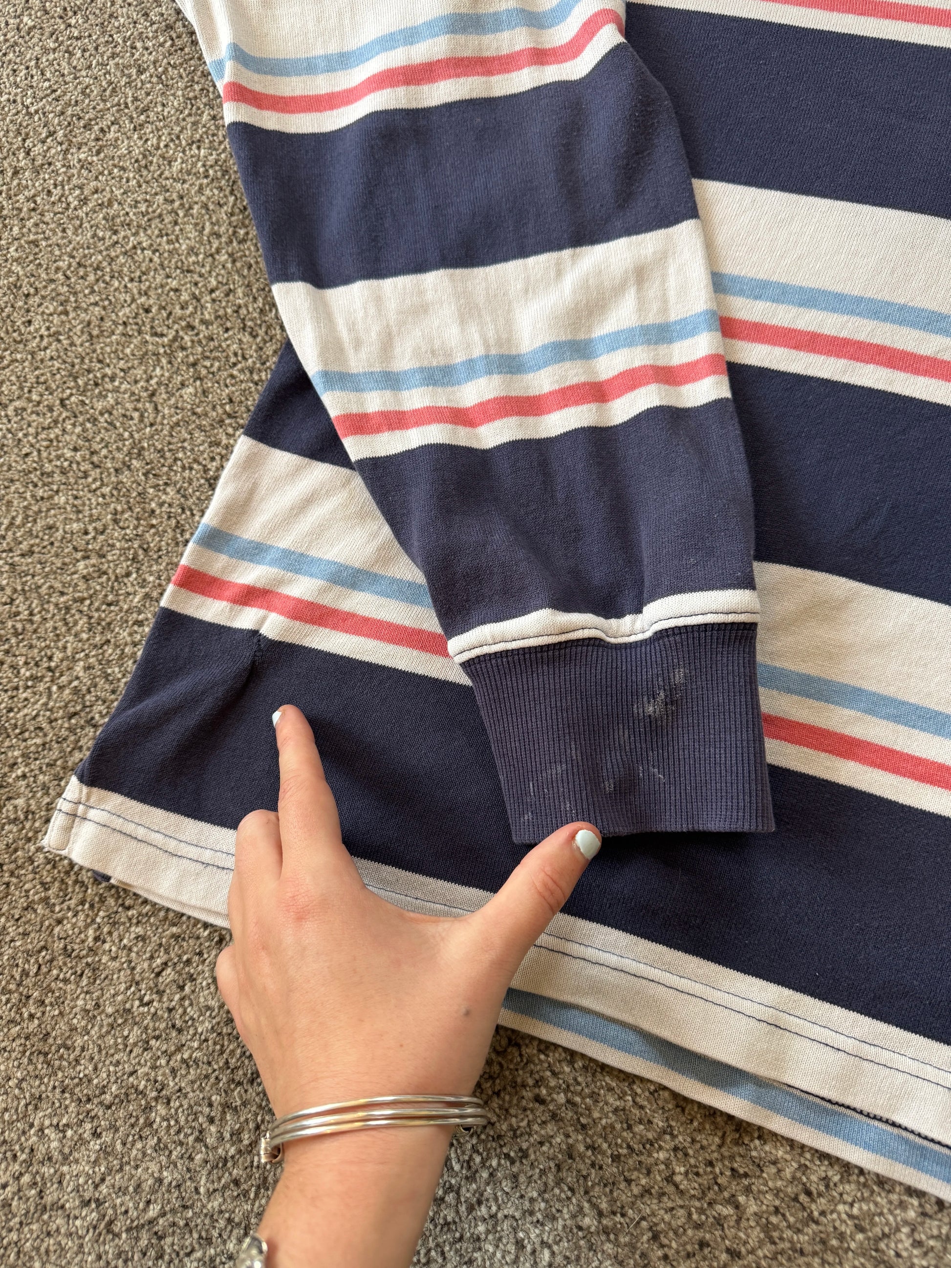 XXL Gant Navy Rugby Shirt - Stained