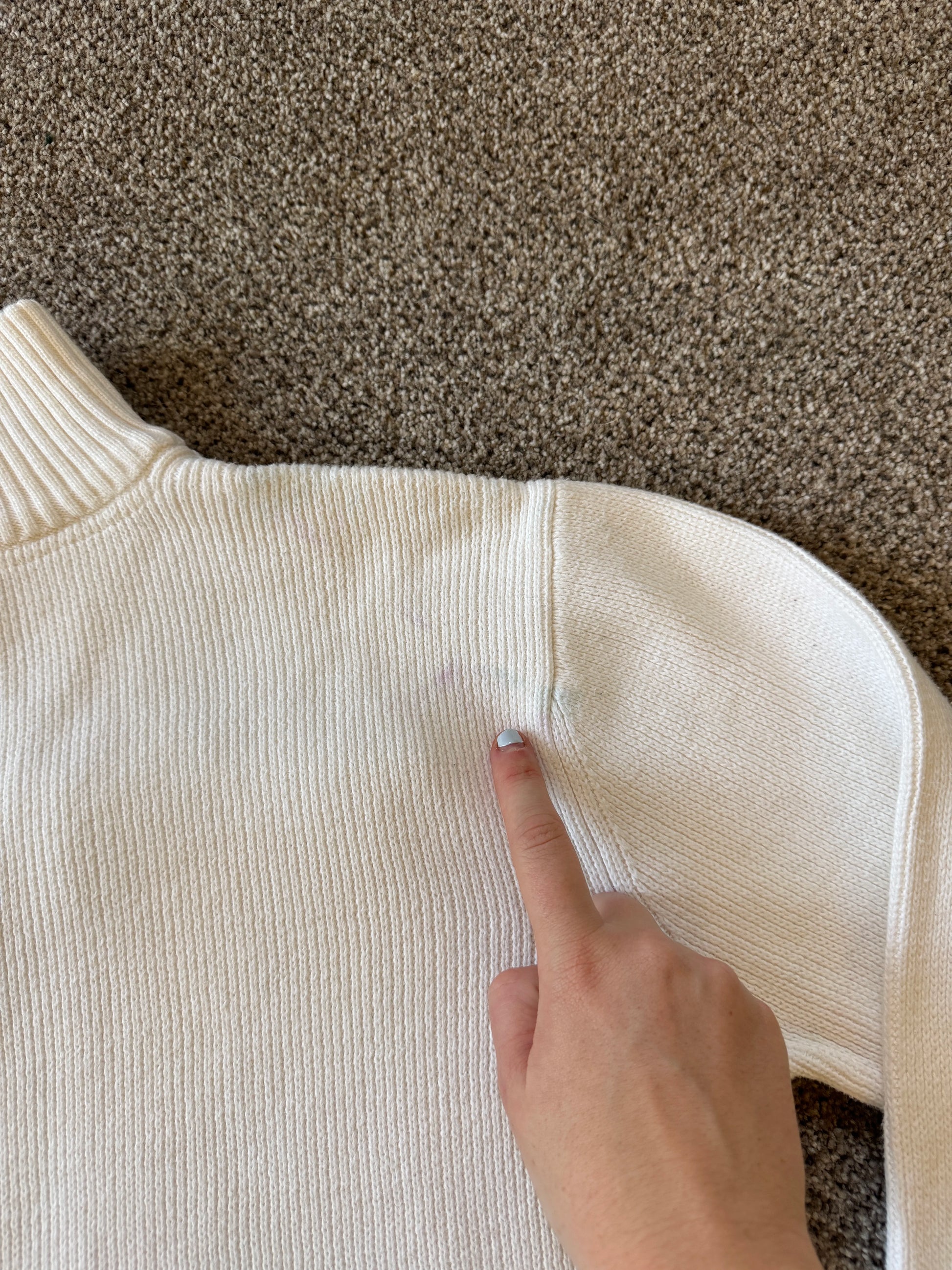 Large Henri Lloyd White Ribbed 1/4 Zip