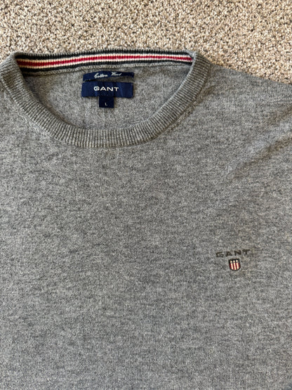 Large Gant Grey Cotton Wool Thin Jumper