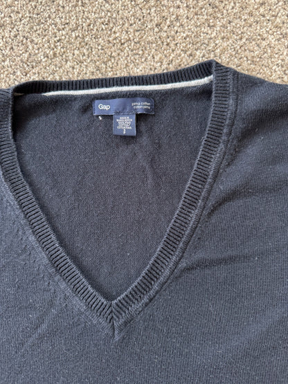 Woman's Small Gap Navy Thin V-Neck Jumper