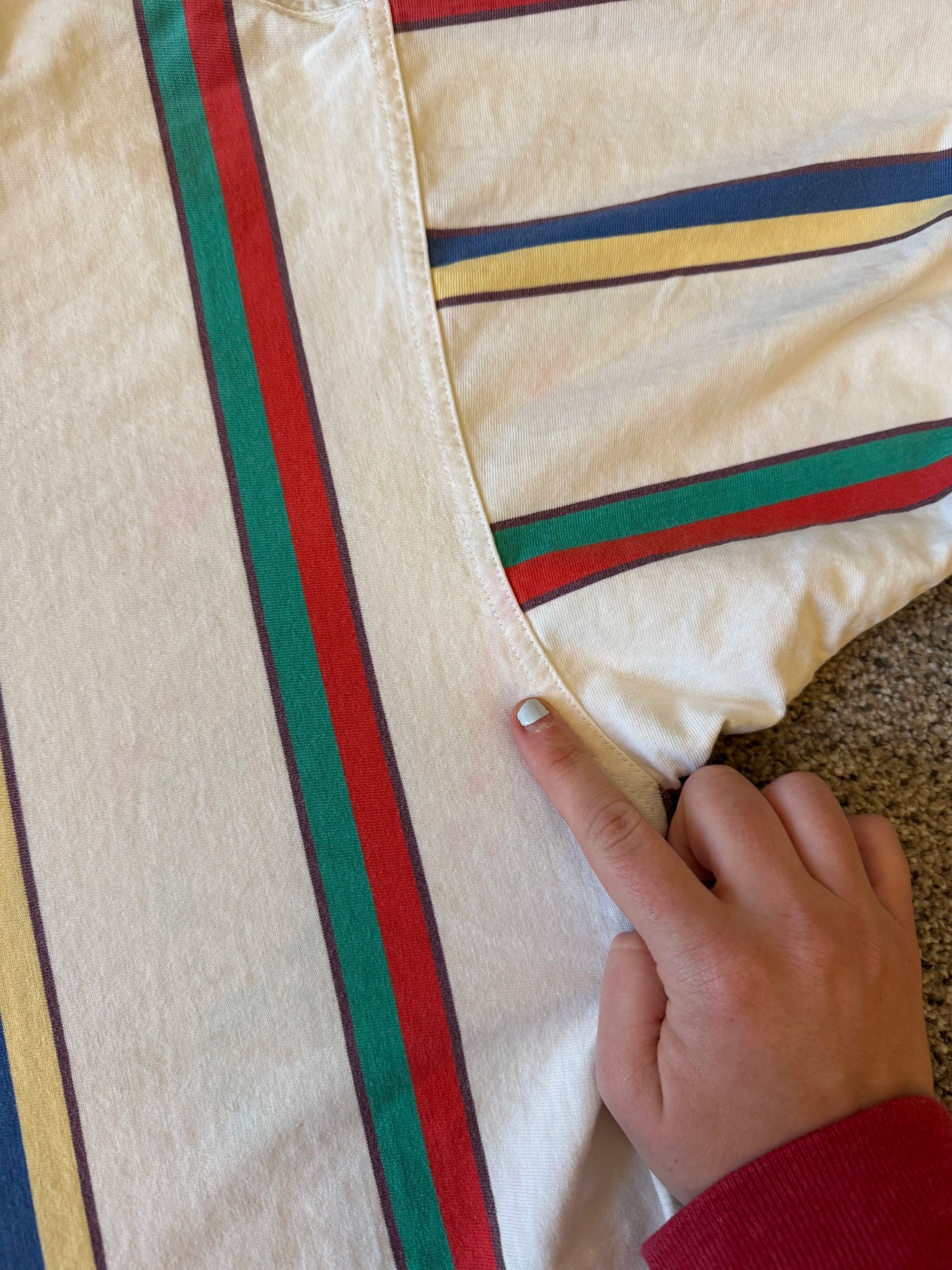 Extra large Cutter & Buck White Striped Polo Shirt