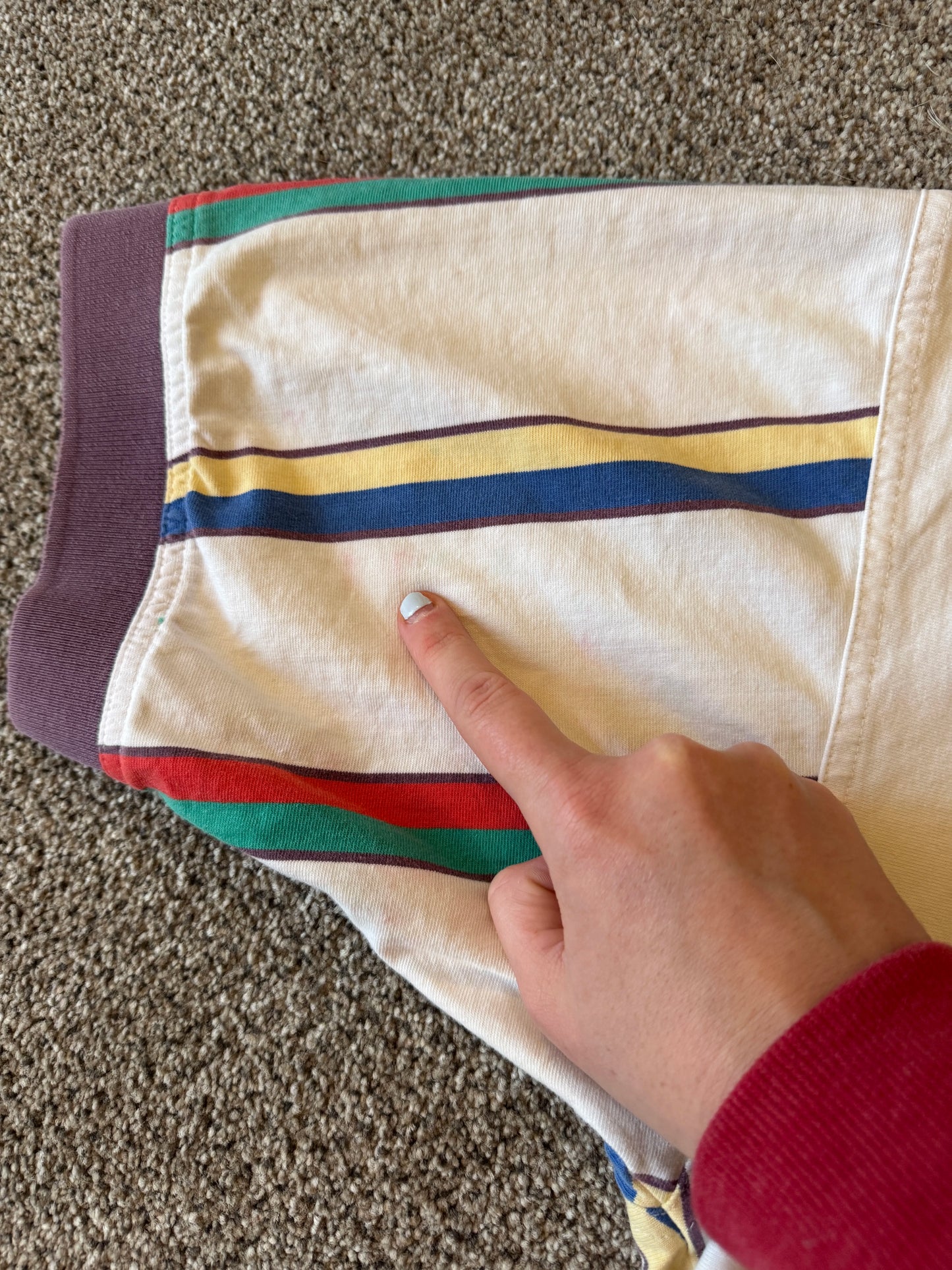 Extra large Cutter & Buck White Striped Polo Shirt