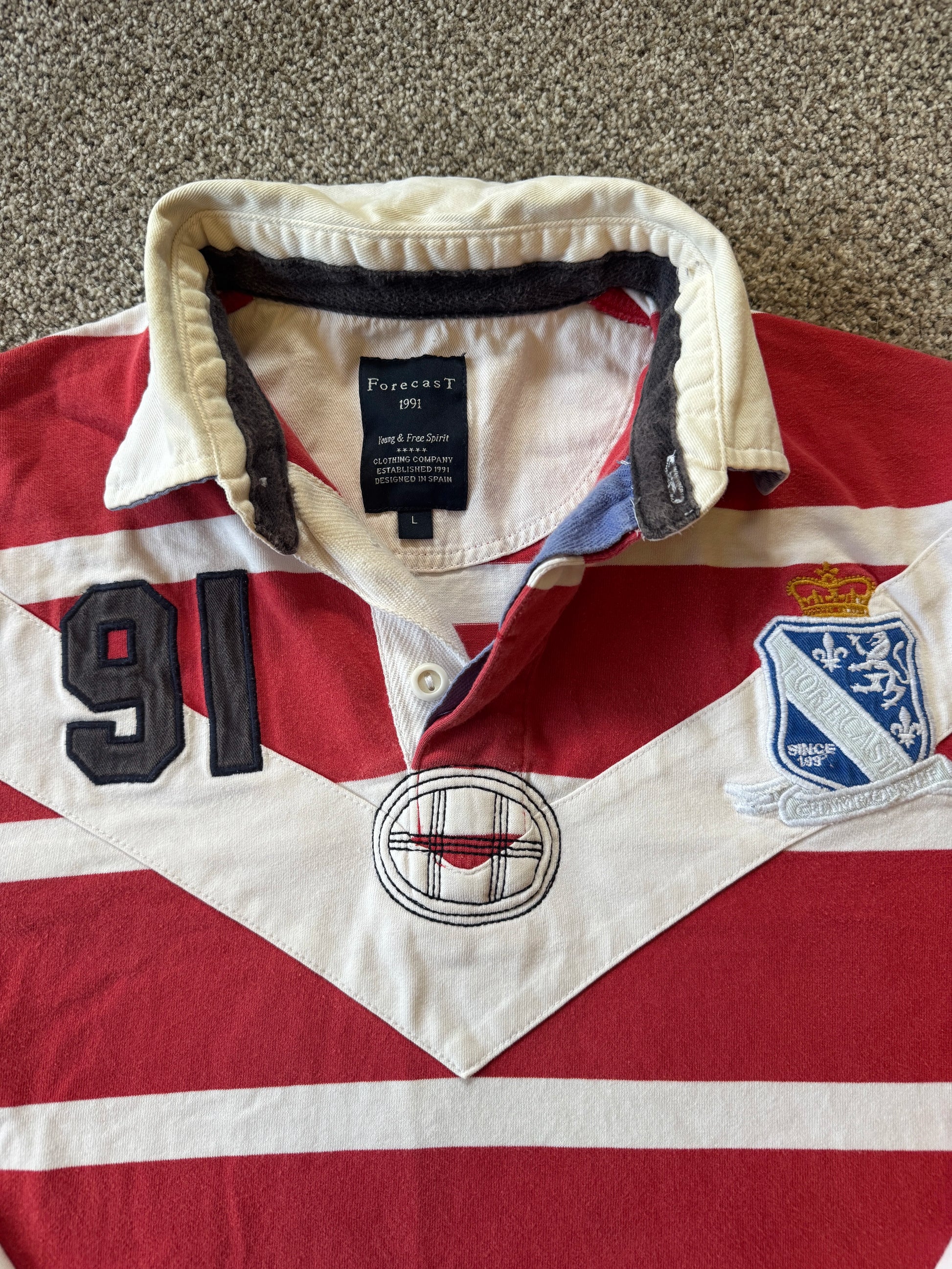 Large Forecast Red Rugby Shirt