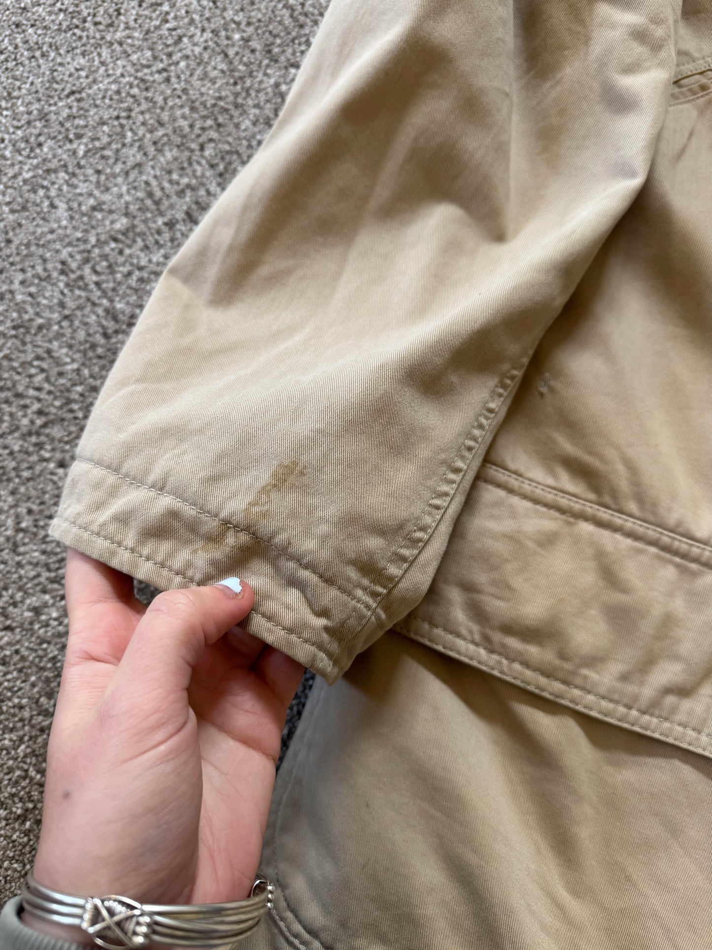 Large Ralph Lauren Beige Chore Utility Jacket