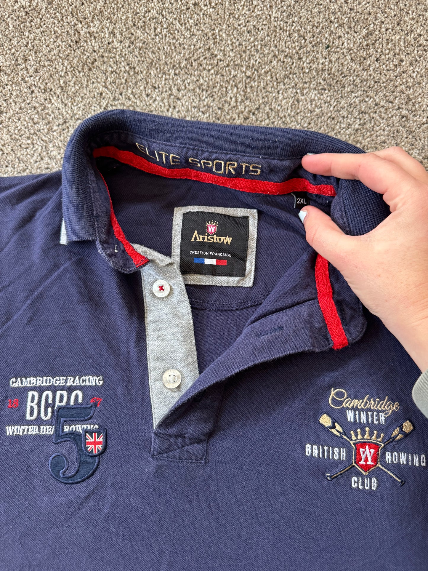 XXL Aristow Navy Cambridge Rowing Polo Shirt
