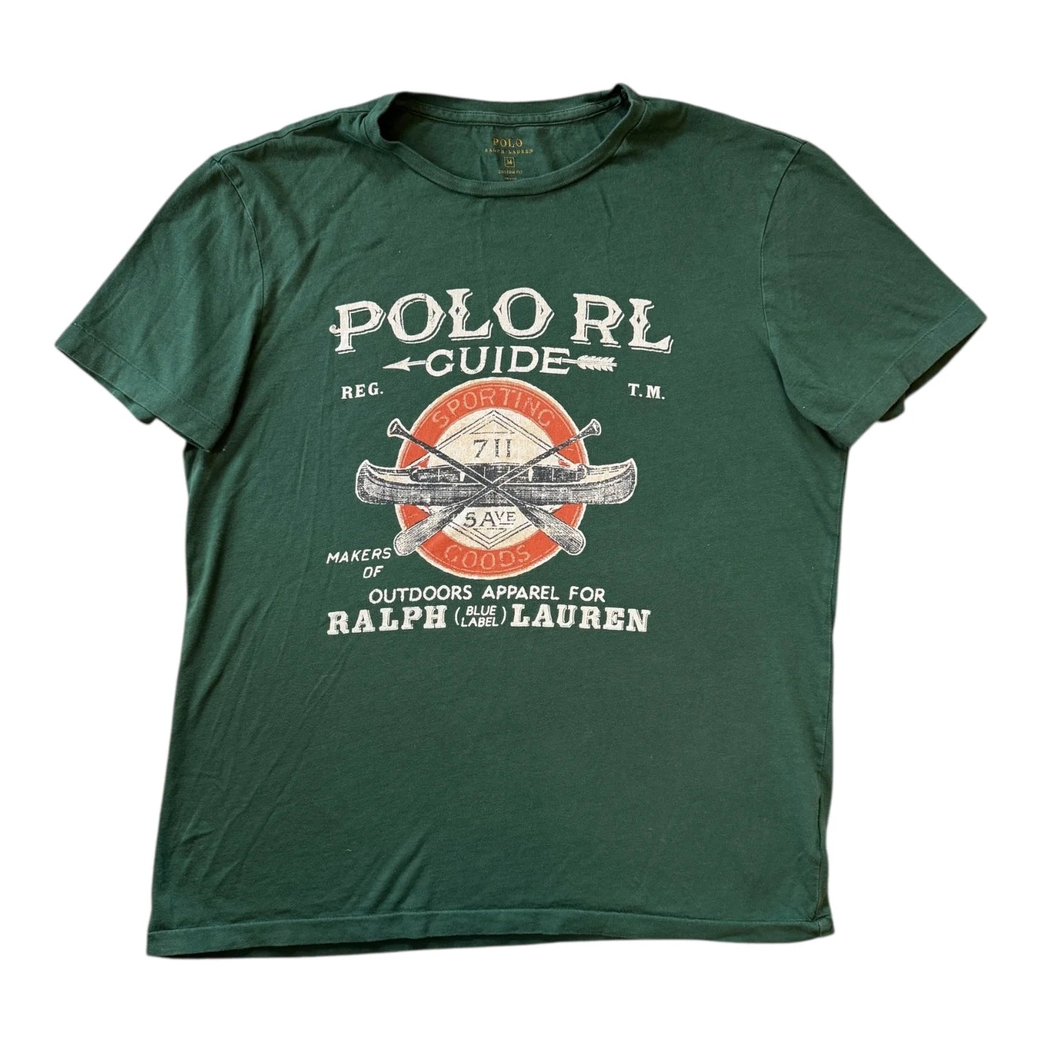 Medium Ralph Lauren Green Canoe Guide T-Shirt