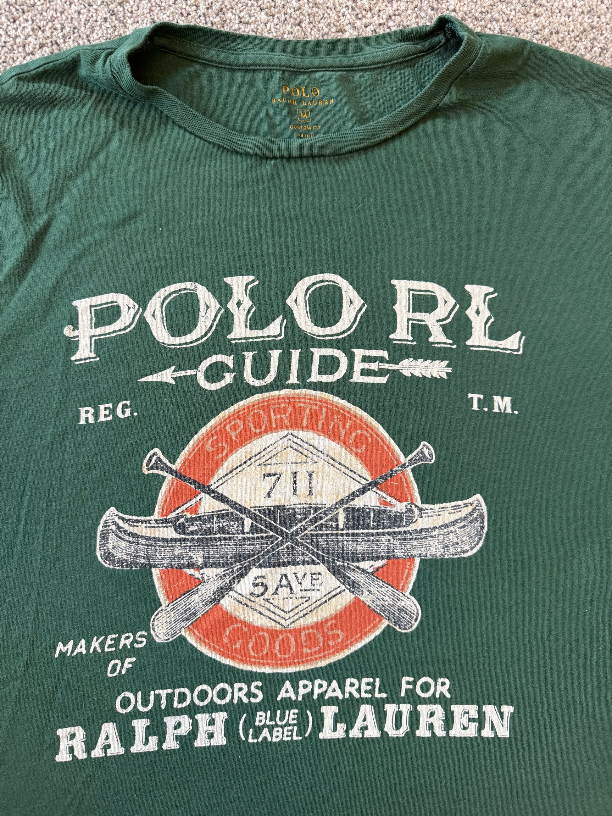 Medium Ralph Lauren Green Canoe Guide T-Shirt