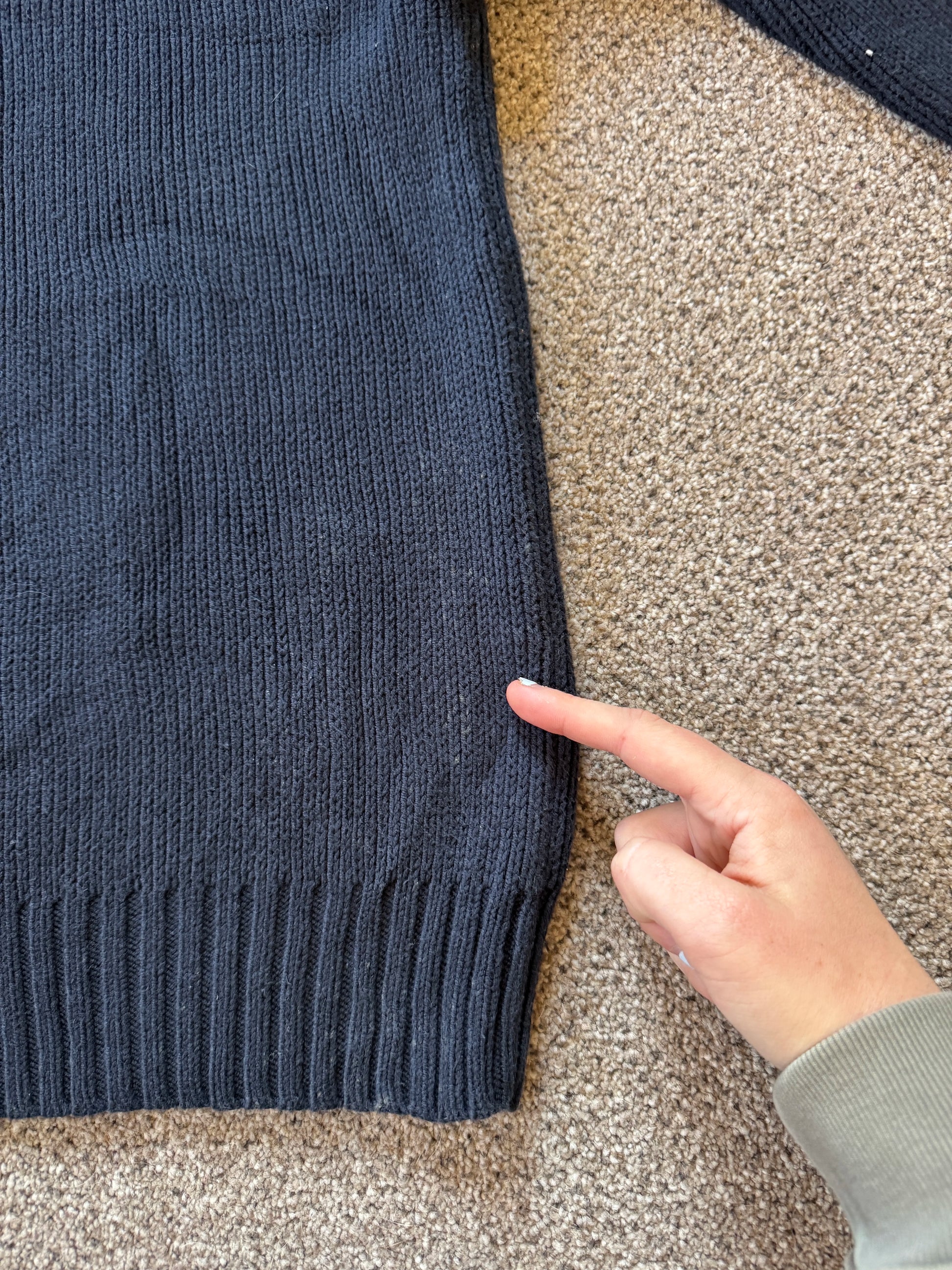 Large Gap Navy Knitted 1/4 Zip