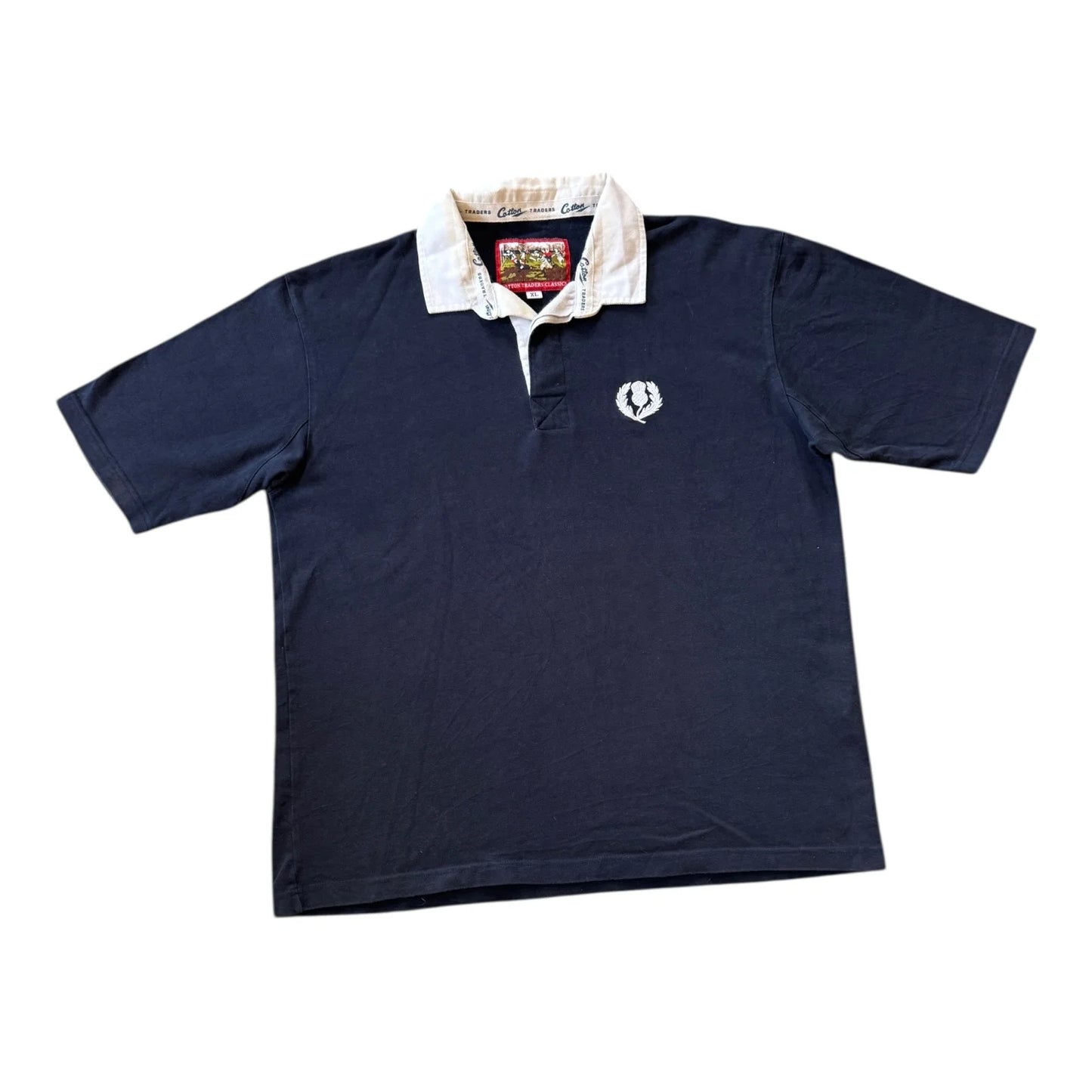 <p>Extra large Cotton Traders Navy Scotland Rugby Shirt</p>