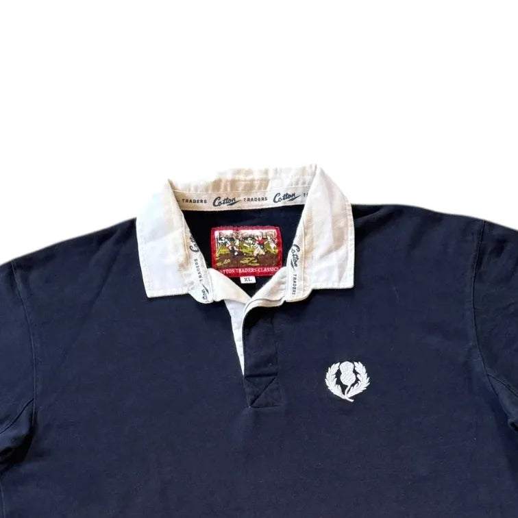 <p>Extra large Cotton Traders Navy Scotland Rugby Shirt</p>