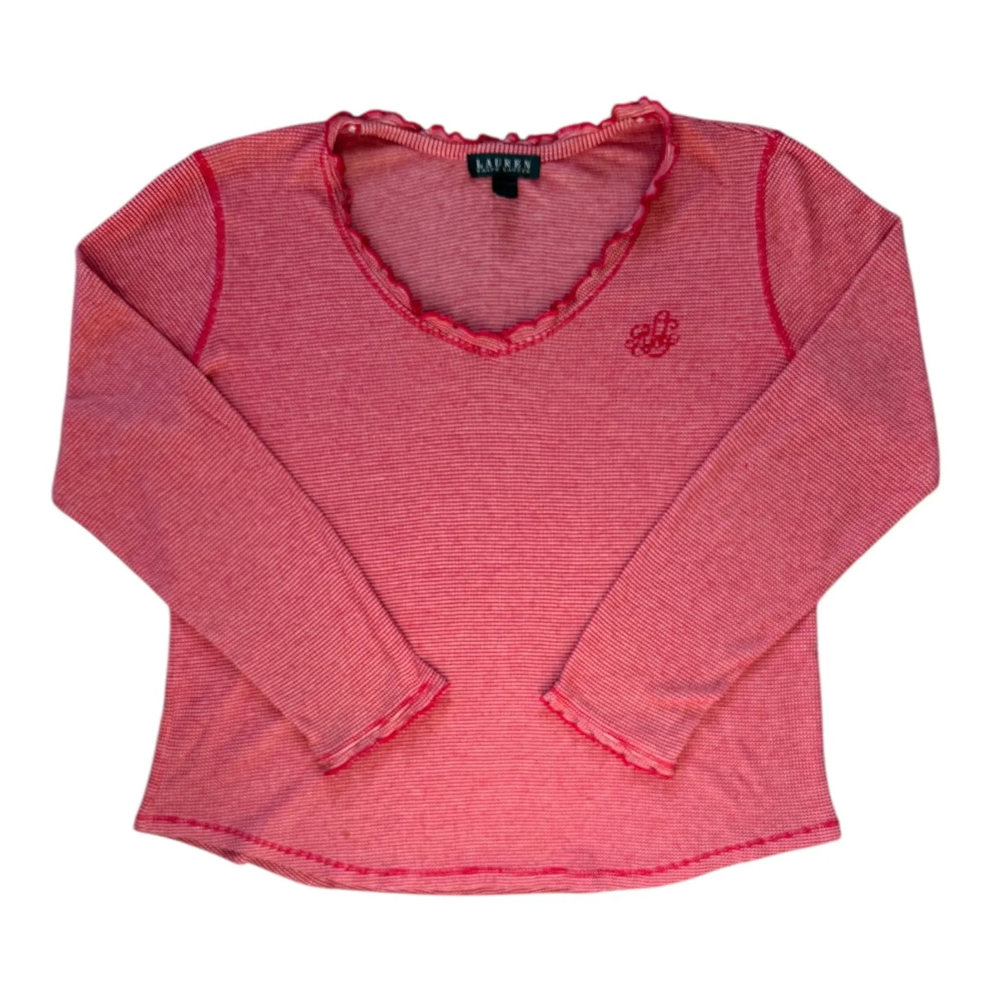 <p>Woman's Large Ralph Lauren Red Thin Top</p>