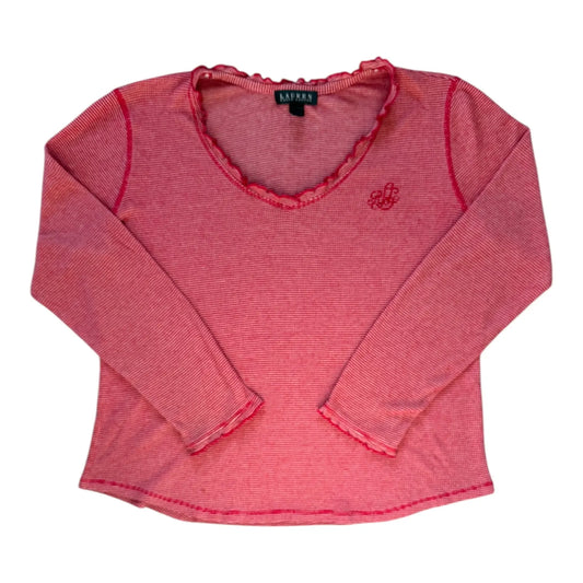 <p>Woman's Large Ralph Lauren Red Thin Top</p>