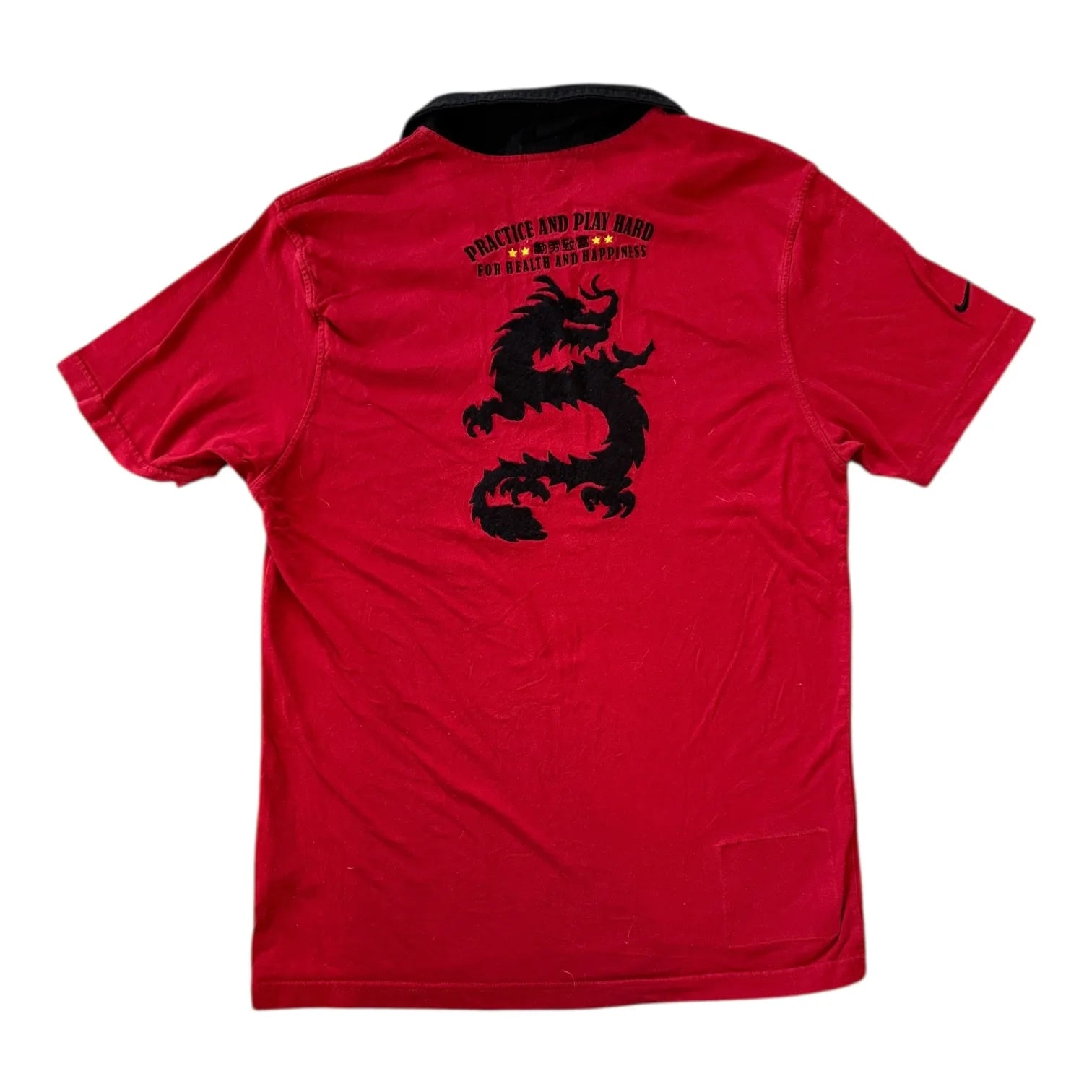 Medium Nike Red Li Long Dragon Polo Shirt