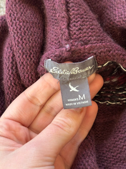 Woman's Medium Eddie Bauer Red Fair Isle Knitted Jumper