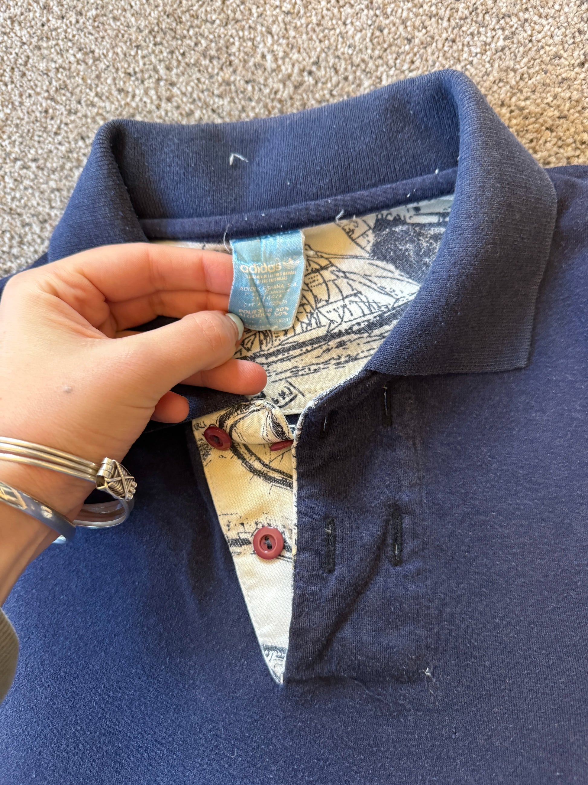 Extra large Adidas Navy Sailing Boat Polo Shirt