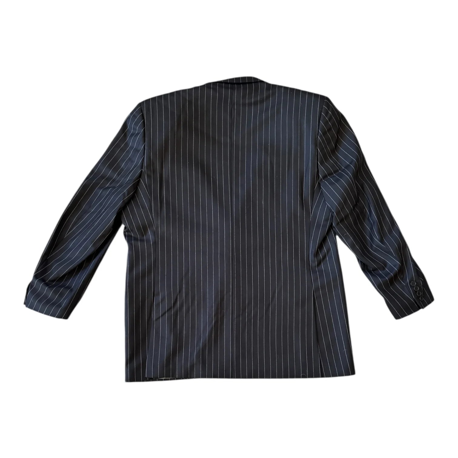 48R Jacket/ 42R Trousers Aquascutum Black Pinstripe Suit