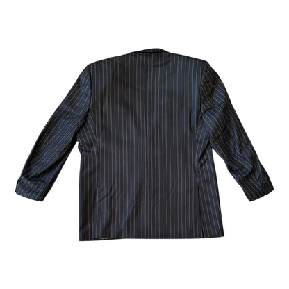 48R Jacket/ 42R Trousers Aquascutum Black Pinstripe Suit