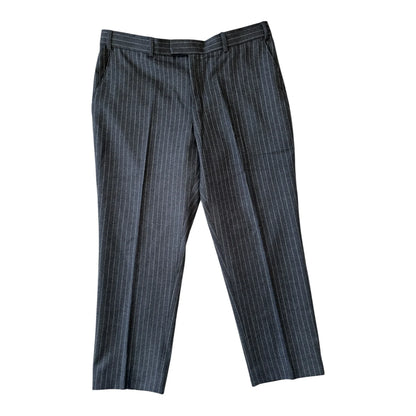 48" Chest/ 40" Trouser Alfred Brown Grey Striped Suit