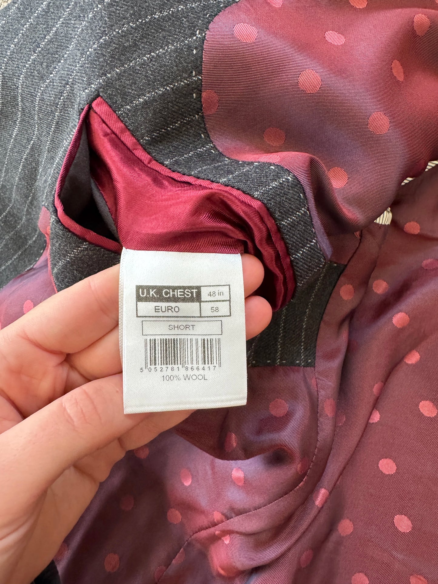 48" Chest/ 40" Trouser Alfred Brown Grey Striped Suit