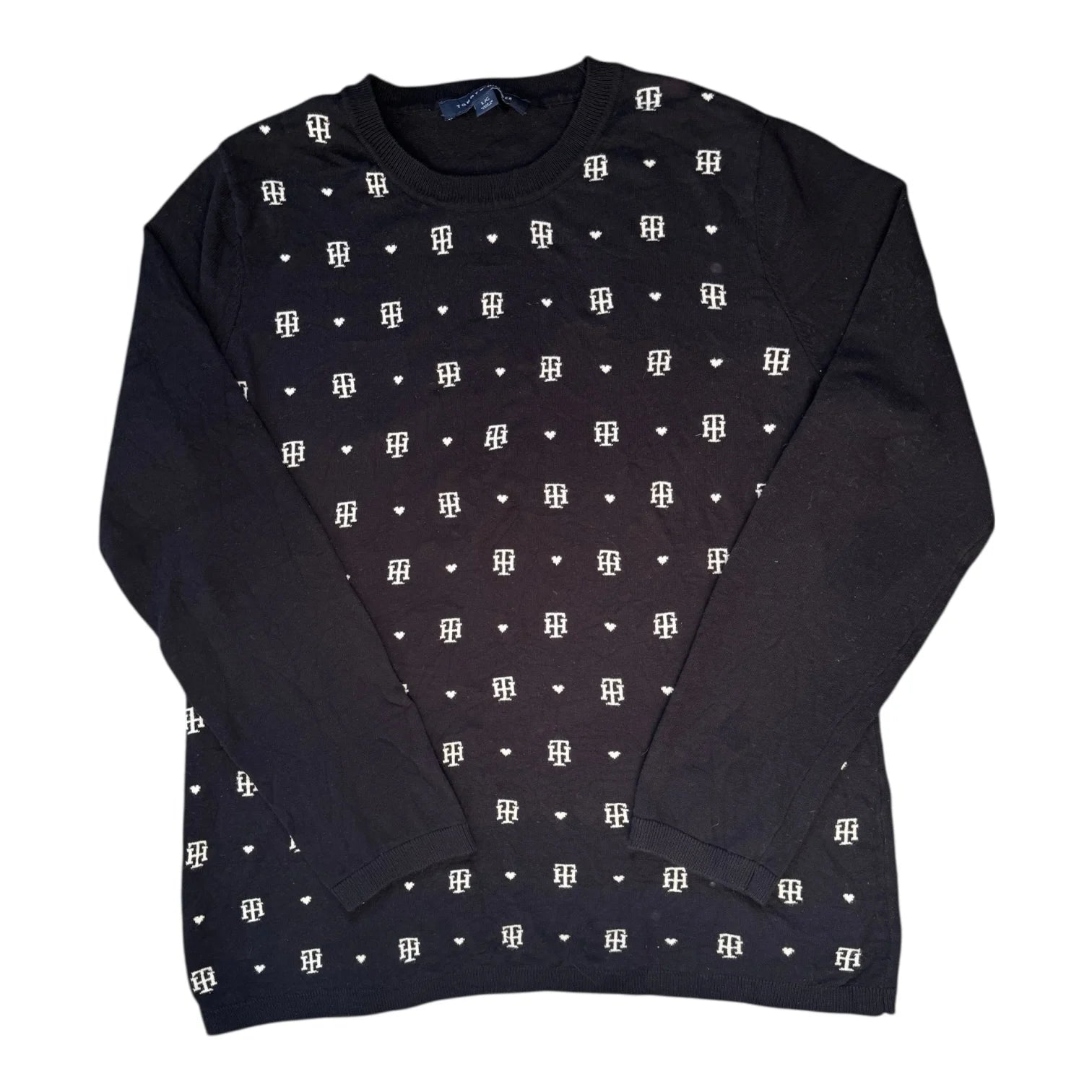 Woman's Large Tommy Hilfiger Black TH Jumper