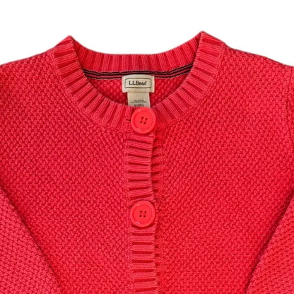 Woman's Medium L.L.Bean Pinky Red Cardigan